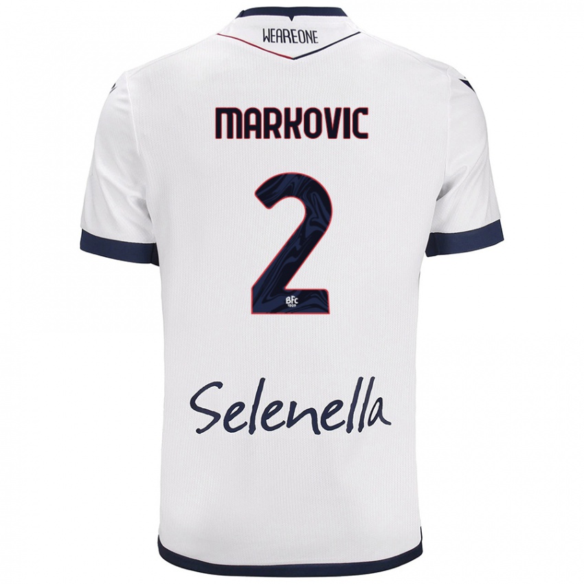 Niño Camiseta Petar Markovic #2 Blanco Azul Real 2ª Equipación 2024/25 La Camisa