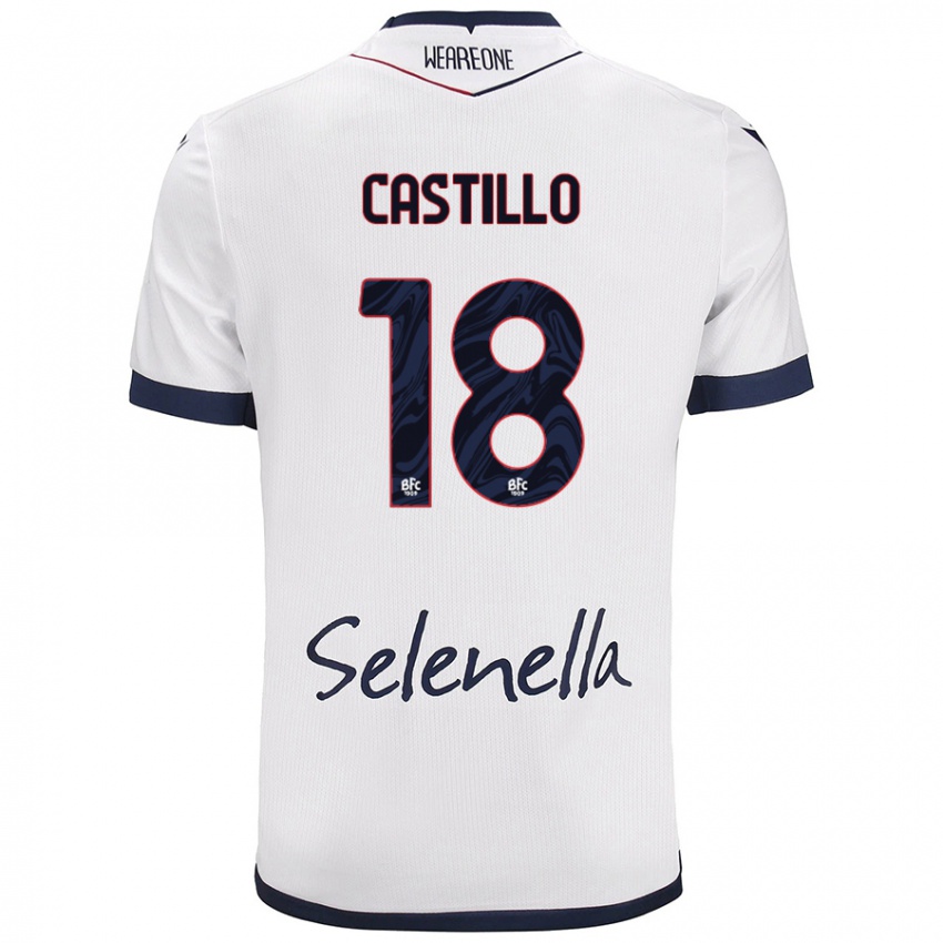 Niño Camiseta Tomas Castillo #18 Blanco Azul Real 2ª Equipación 2024/25 La Camisa