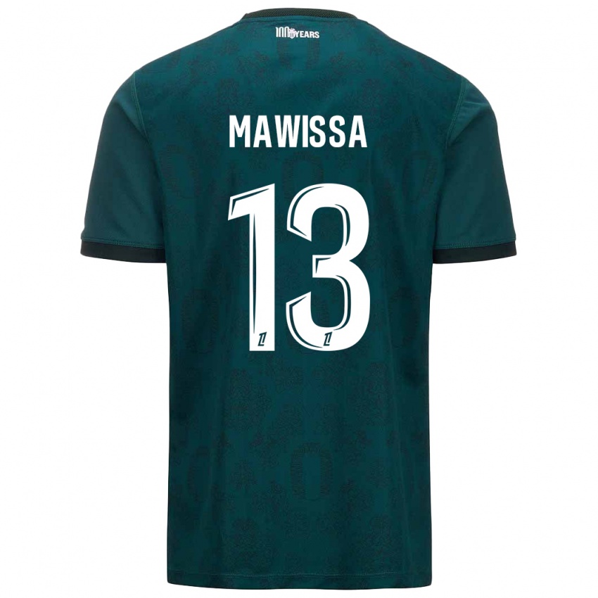 Niño Camiseta Christian Mawissa Elebi #13 Verde Oscuro 2ª Equipación 2024/25 La Camisa