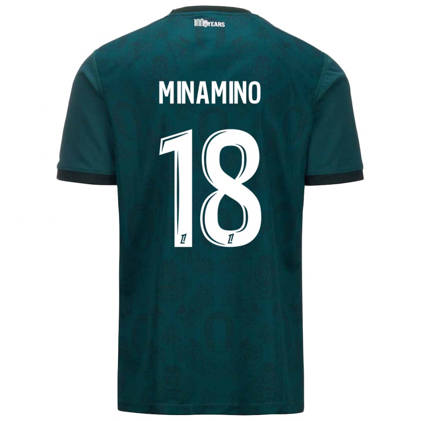 Niño Camiseta Takumi Minamino #18 Verde Oscuro 2ª Equipación 2024/25 La Camisa