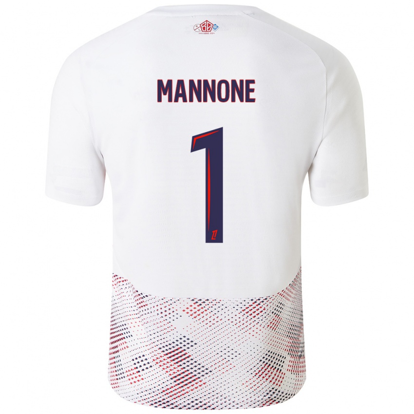 Niño Camiseta Vito Mannone #1 Blanco Azul Real 2ª Equipación 2024/25 La Camisa