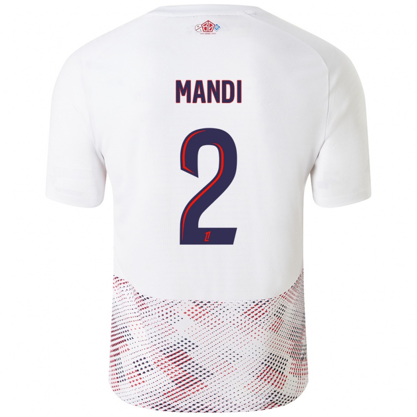 Niño Camiseta Aïssa Mandi #2 Blanco Azul Real 2ª Equipación 2024/25 La Camisa