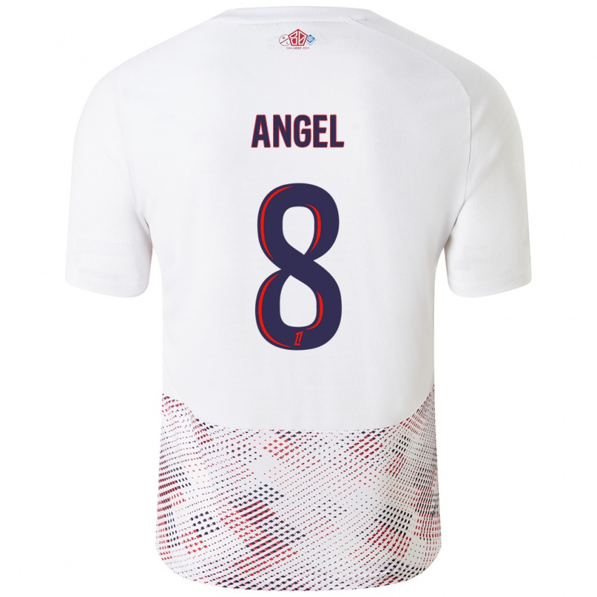 Niño Camiseta Angel Gomes #8 Blanco Azul Real 2ª Equipación 2024/25 La Camisa