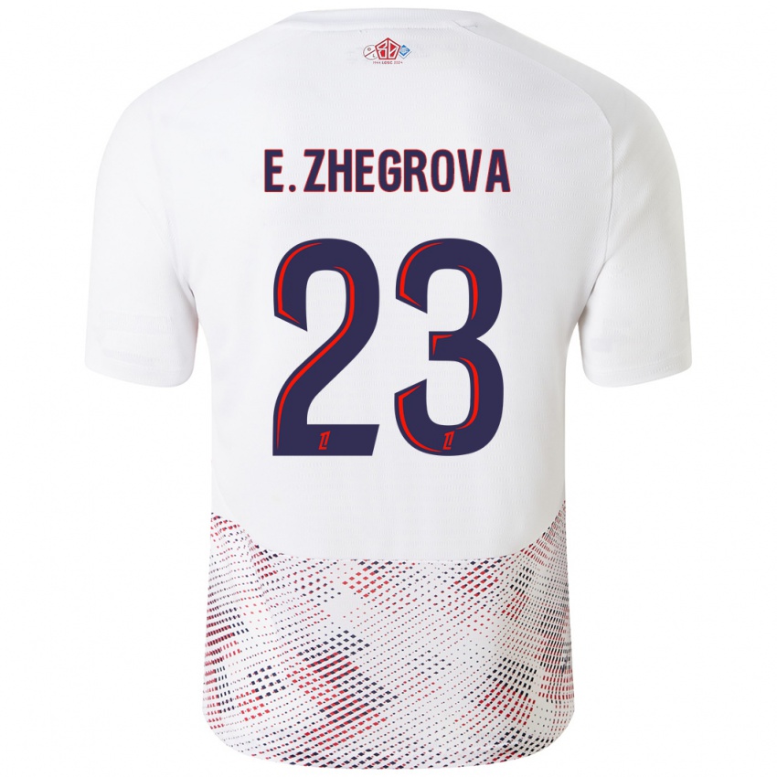 Niño Camiseta Edon Zhegrova #23 Blanco Azul Real 2ª Equipación 2024/25 La Camisa