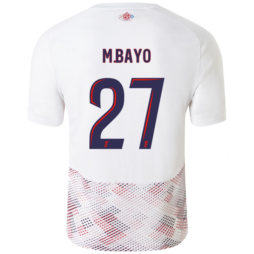 Niño Camiseta Mohamed Bayo #27 Blanco Azul Real 2ª Equipación 2024/25 La Camisa