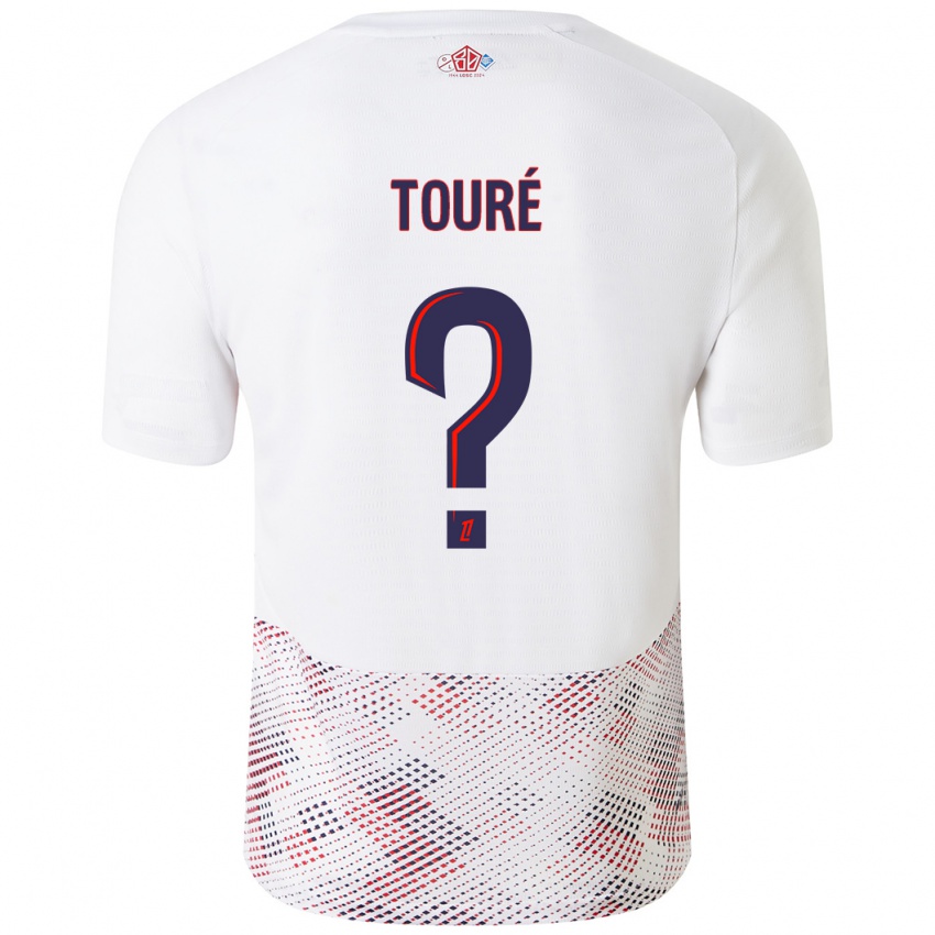 Niño Camiseta Ousmane Touré #0 Blanco Azul Real 2ª Equipación 2024/25 La Camisa