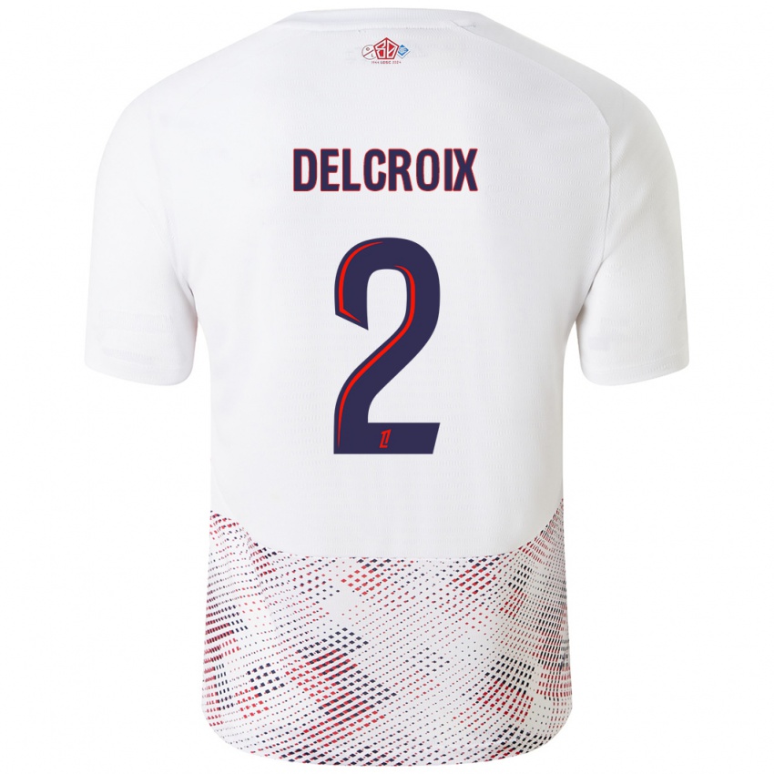 Niño Camiseta Céleste Delcroix #2 Blanco Azul Real 2ª Equipación 2024/25 La Camisa