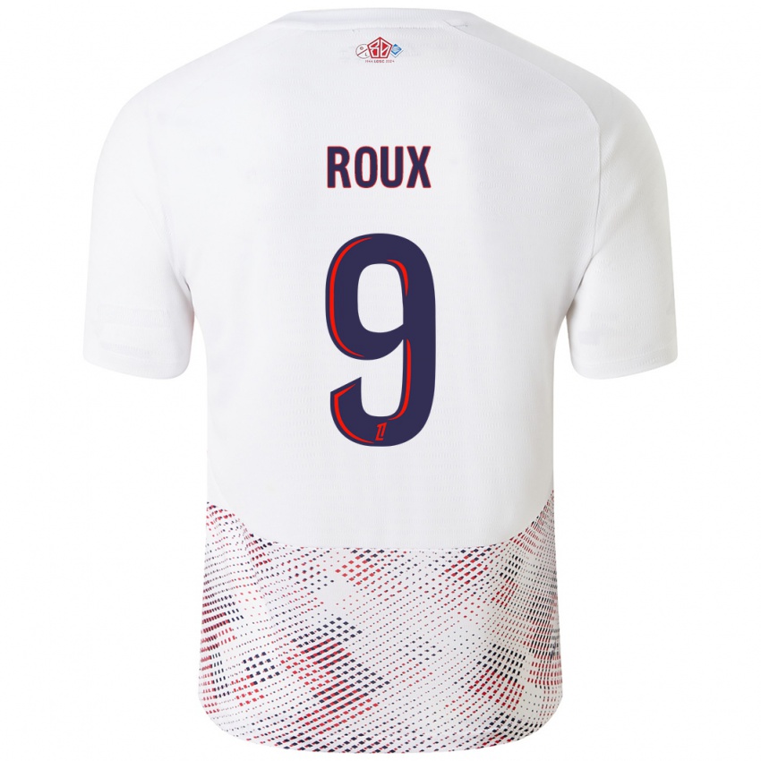 Niño Camiseta Danielle Roux #9 Blanco Azul Real 2ª Equipación 2024/25 La Camisa