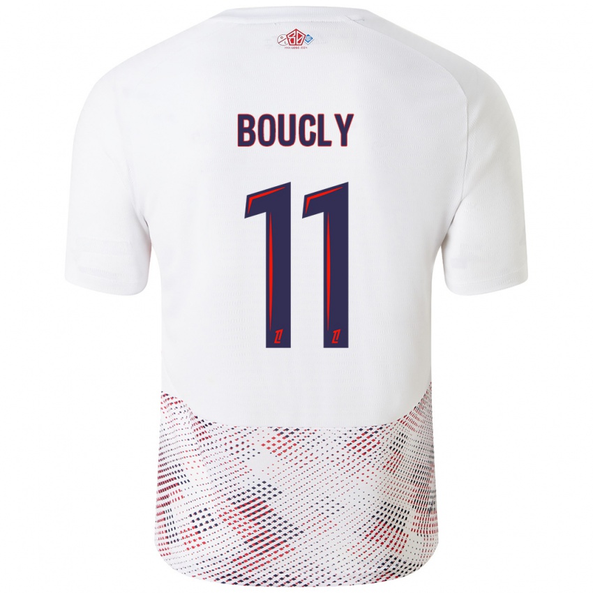 Niño Camiseta Maïté Boucly #11 Blanco Azul Real 2ª Equipación 2024/25 La Camisa