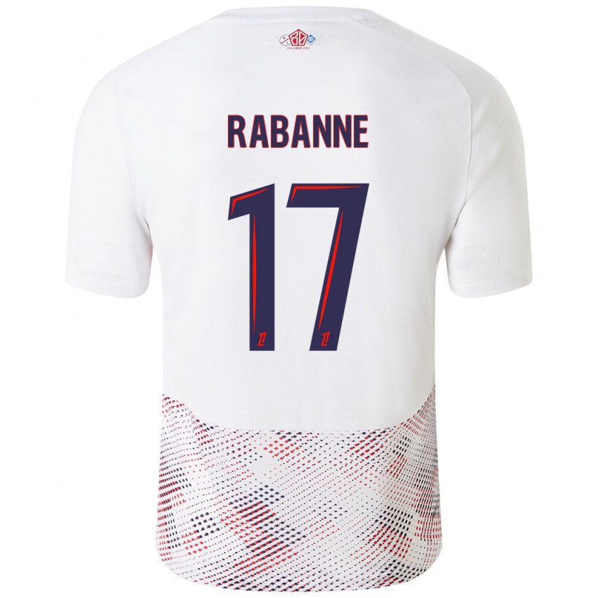 Niño Camiseta Julie Rabanne #17 Blanco Azul Real 2ª Equipación 2024/25 La Camisa