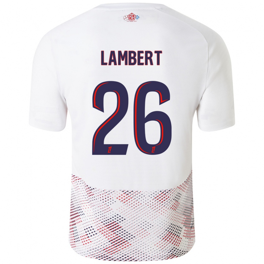 Niño Camiseta Anaïs Lambert #26 Blanco Azul Real 2ª Equipación 2024/25 La Camisa