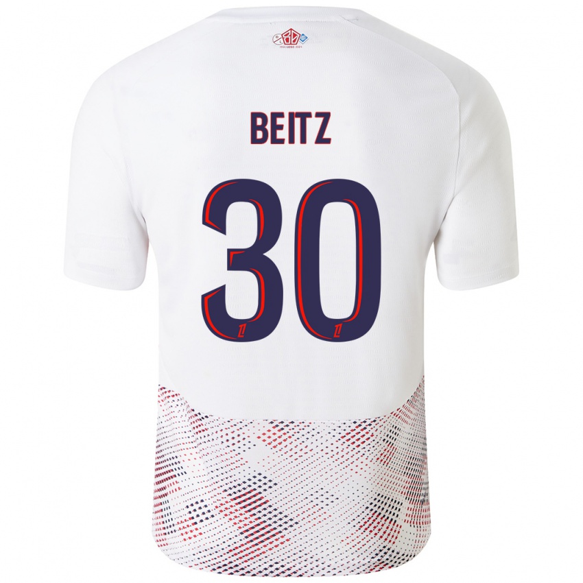 Niño Camiseta Taylor Beitz #30 Blanco Azul Real 2ª Equipación 2024/25 La Camisa