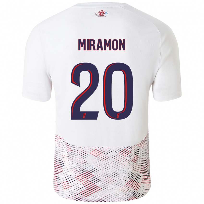 Niño Camiseta Ignacio Miramón #20 Blanco Azul Real 2ª Equipación 2024/25 La Camisa