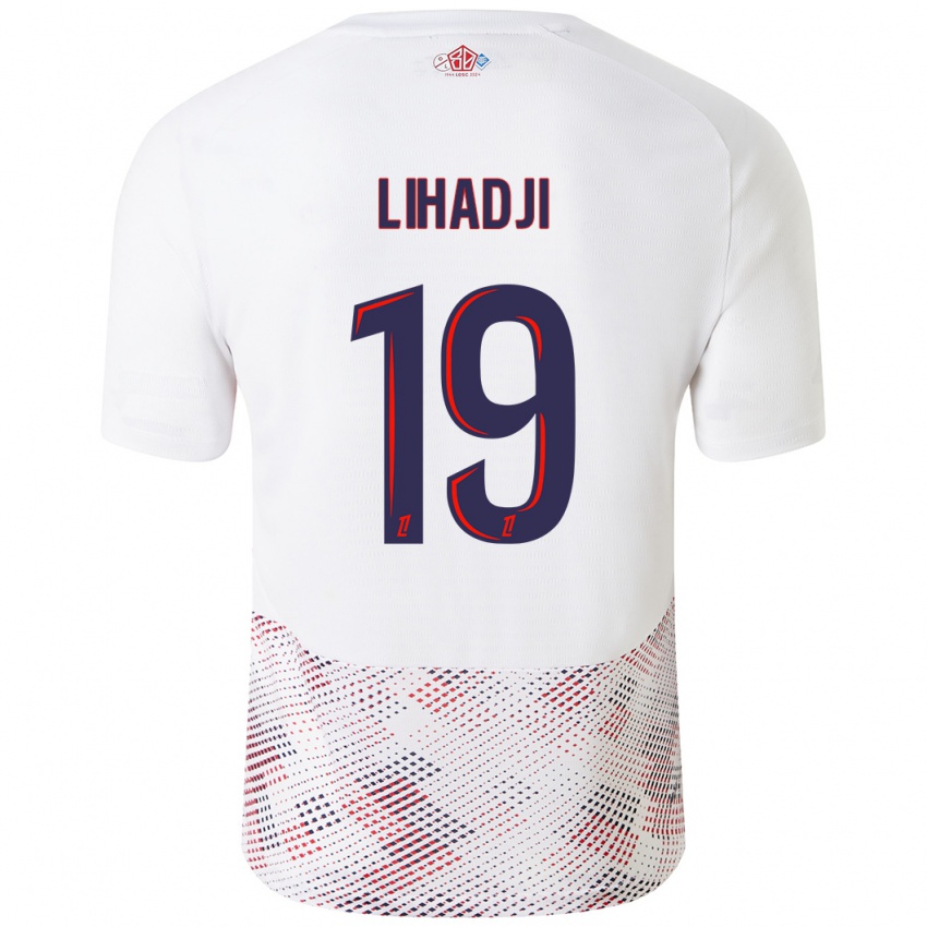 Niño Camiseta Isaac Lihadji #19 Blanco Azul Real 2ª Equipación 2024/25 La Camisa