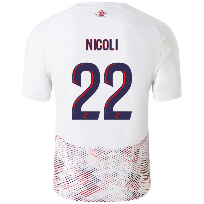 Niño Camiseta Morgane Nicoli #22 Blanco Azul Real 2ª Equipación 2024/25 La Camisa