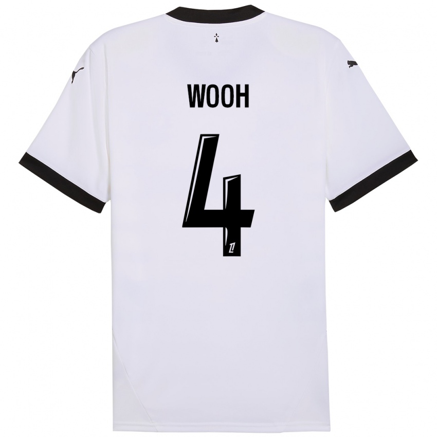 Niño Camiseta Christopher Wooh #4 Blanco Negro 2ª Equipación 2024/25 La Camisa