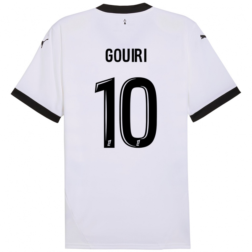 Niño Camiseta Amine Gouiri #10 Blanco Negro 2ª Equipación 2024/25 La Camisa