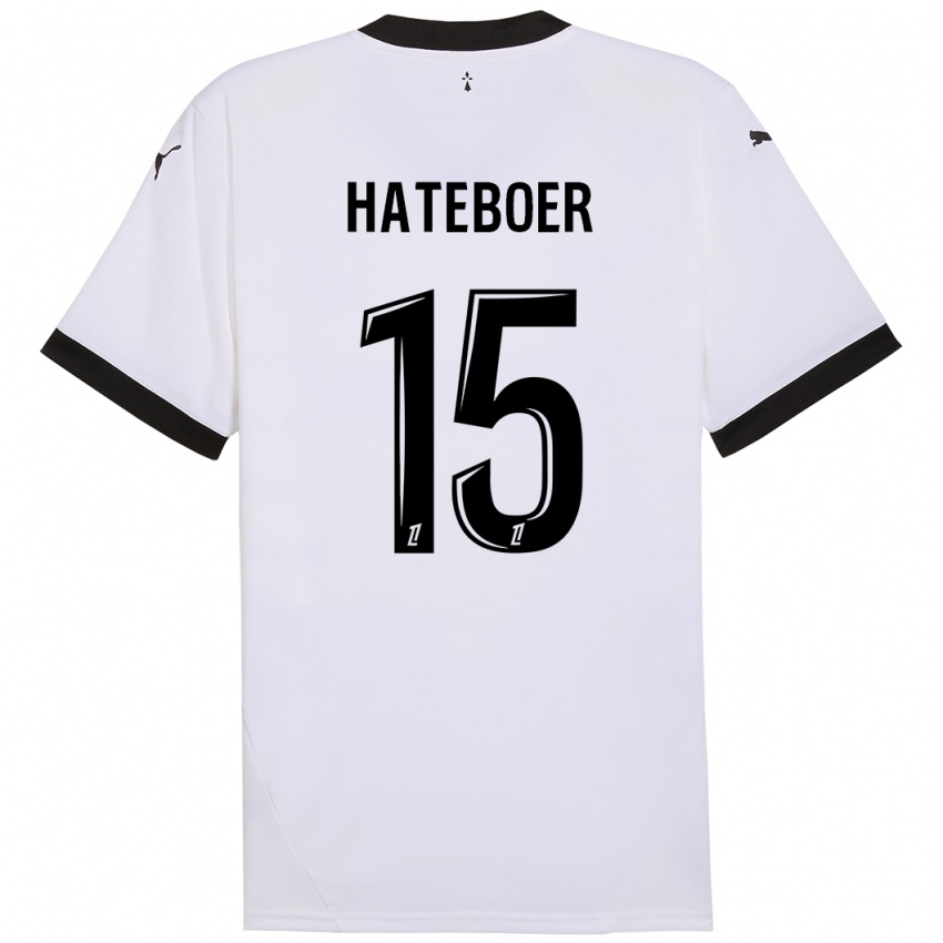 Niño Camiseta Hans Hateboer #15 Blanco Negro 2ª Equipación 2024/25 La Camisa