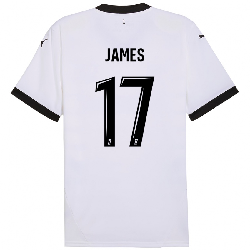 Niño Camiseta Jordan James #17 Blanco Negro 2ª Equipación 2024/25 La Camisa