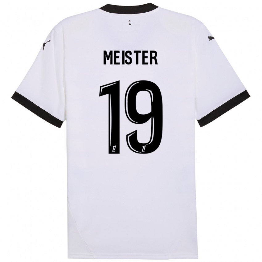 Niño Camiseta Henrik Meister #19 Blanco Negro 2ª Equipación 2024/25 La Camisa