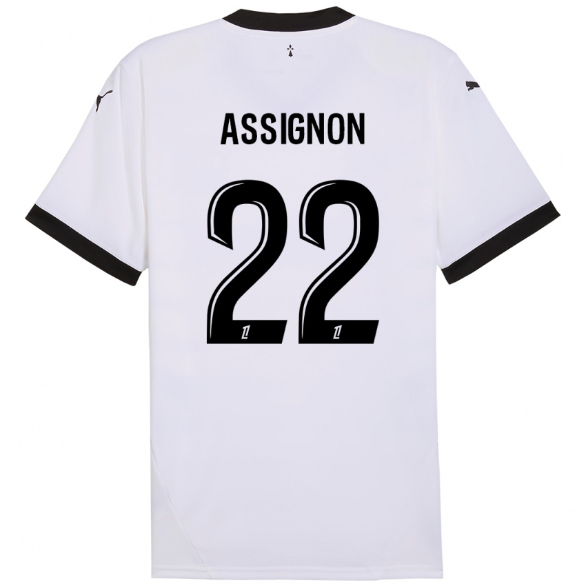 Niño Camiseta Lorenz Assignon #22 Blanco Negro 2ª Equipación 2024/25 La Camisa