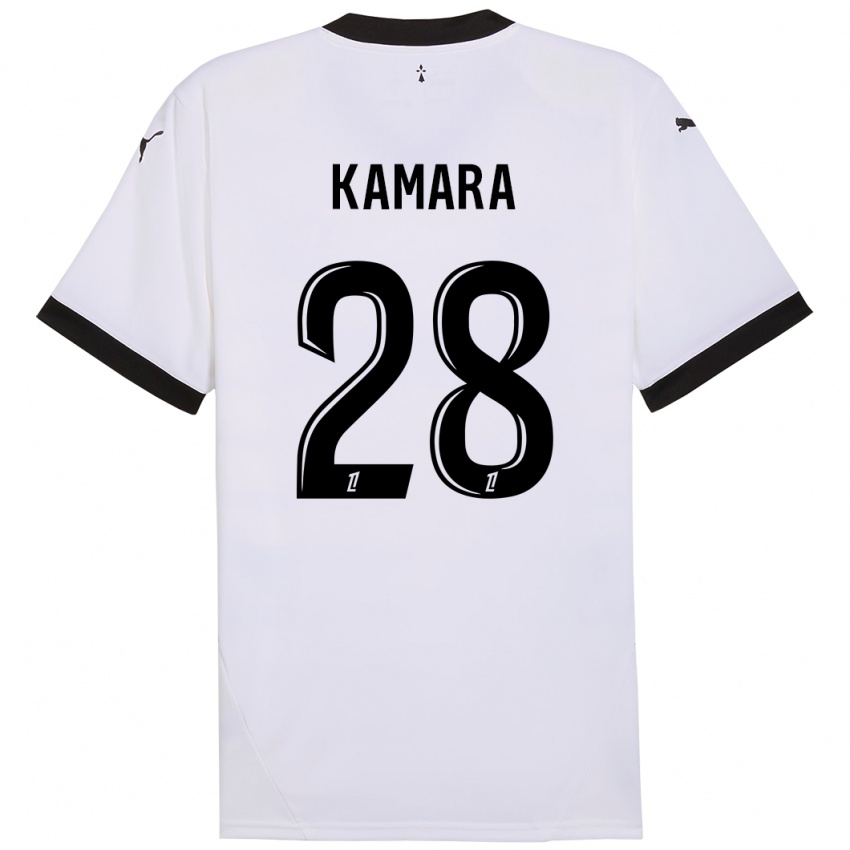 Niño Camiseta Glen Kamara #28 Blanco Negro 2ª Equipación 2024/25 La Camisa