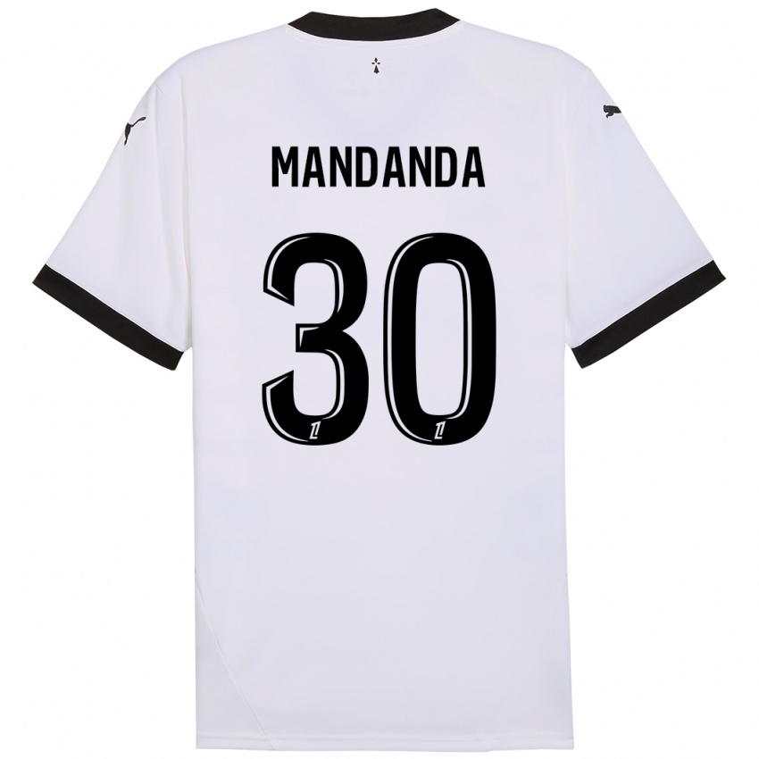 Niño Camiseta Steve Mandanda #30 Blanco Negro 2ª Equipación 2024/25 La Camisa