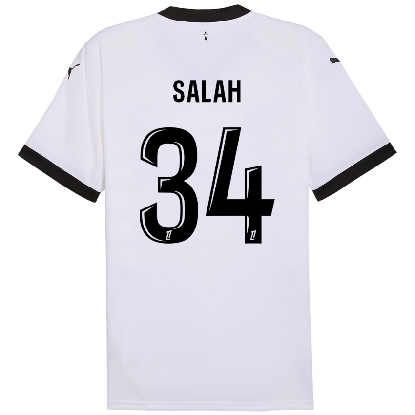 Niño Camiseta Ibrahim Salah #34 Blanco Negro 2ª Equipación 2024/25 La Camisa