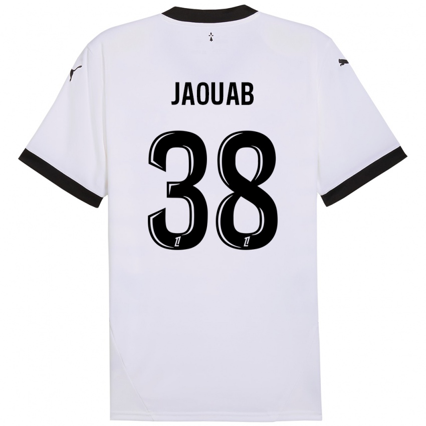 Niño Camiseta Mohamed Jaouab #38 Blanco Negro 2ª Equipación 2024/25 La Camisa