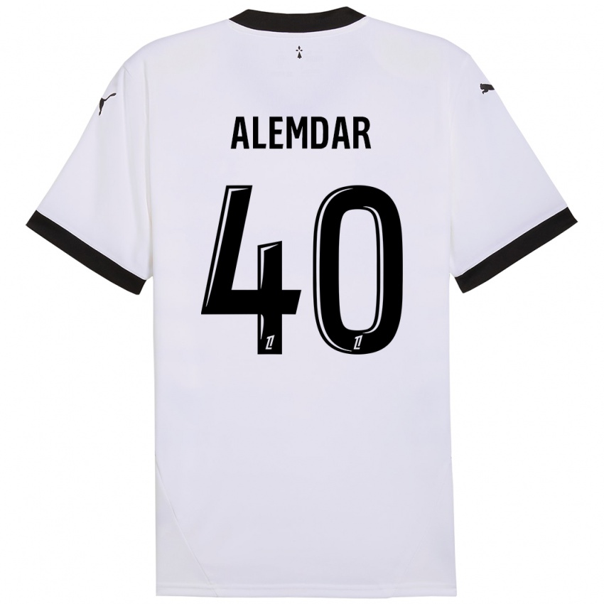 Niño Camiseta Doğan Alemdar #40 Blanco Negro 2ª Equipación 2024/25 La Camisa