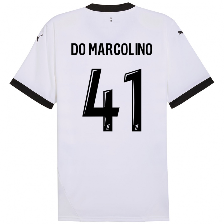 Niño Camiseta Alan Do Marcolino #41 Blanco Negro 2ª Equipación 2024/25 La Camisa