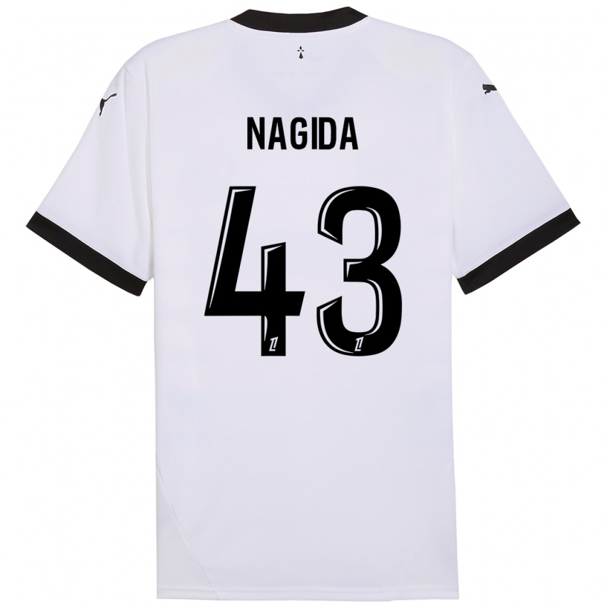 Niño Camiseta Mahamadou Nagida #43 Blanco Negro 2ª Equipación 2024/25 La Camisa