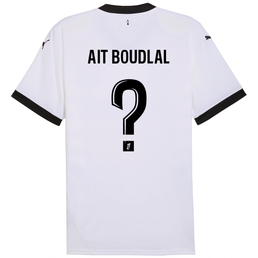 Niño Camiseta Abdelhamid Ait Boudlal #0 Blanco Negro 2ª Equipación 2024/25 La Camisa