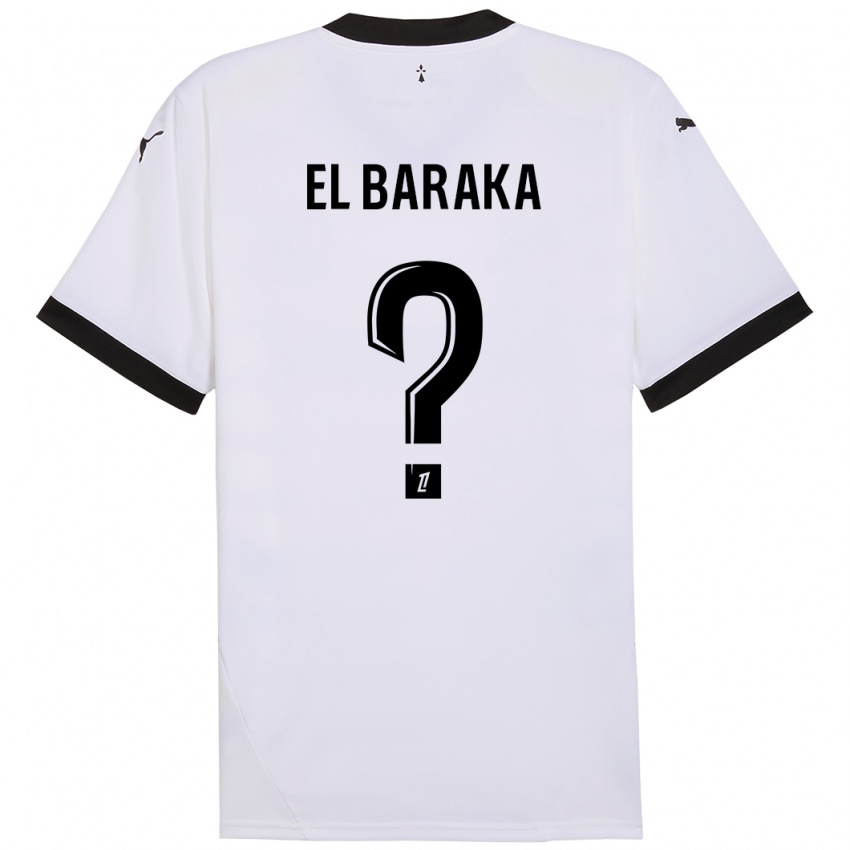 Niño Camiseta Jibril El Baraka #0 Blanco Negro 2ª Equipación 2024/25 La Camisa