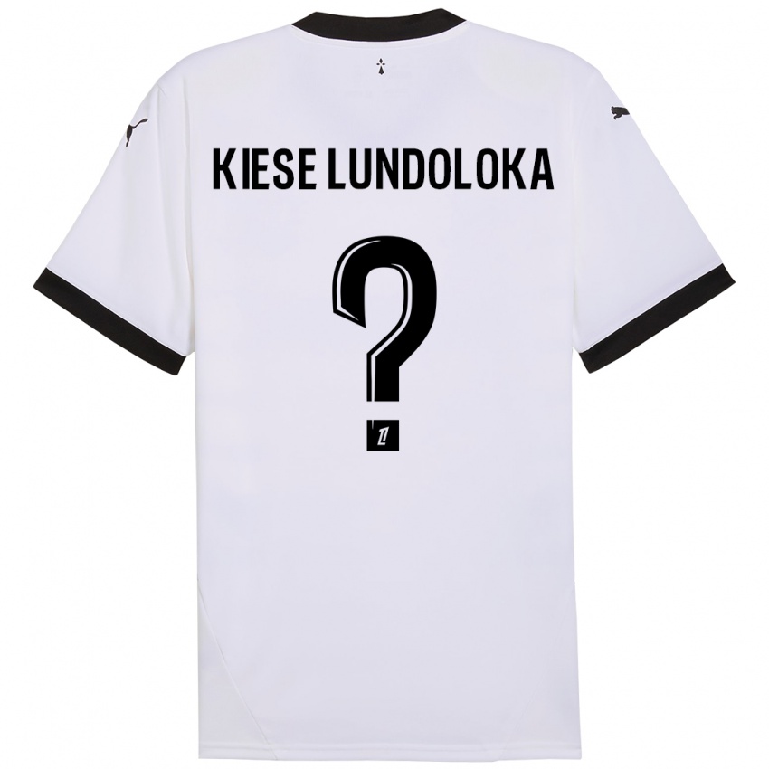 Niño Camiseta Jeanslor Kiese Lundoloka #0 Blanco Negro 2ª Equipación 2024/25 La Camisa