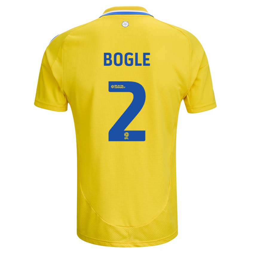 Niño Camiseta Jayden Bogle #2 Amarillo Azul 2ª Equipación 2024/25 La Camisa