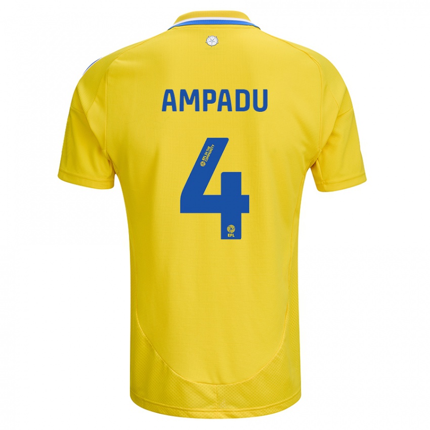 Niño Camiseta Ethan Ampadu #4 Amarillo Azul 2ª Equipación 2024/25 La Camisa