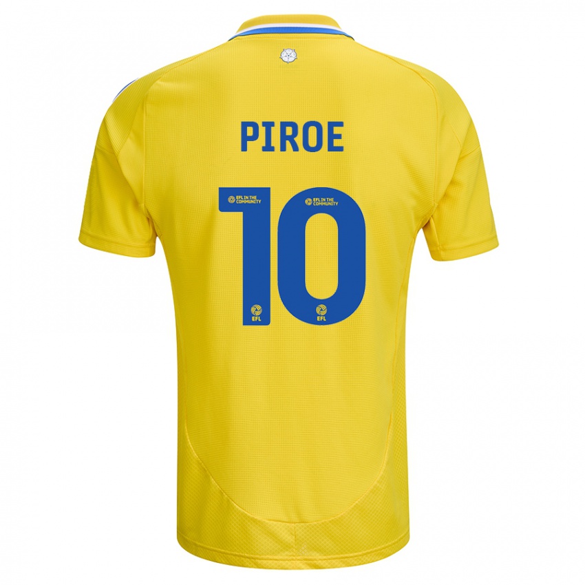 Niño Camiseta Joël Piroe #10 Amarillo Azul 2ª Equipación 2024/25 La Camisa