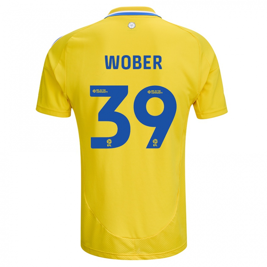 Niño Camiseta Maximilian Wöber #39 Amarillo Azul 2ª Equipación 2024/25 La Camisa