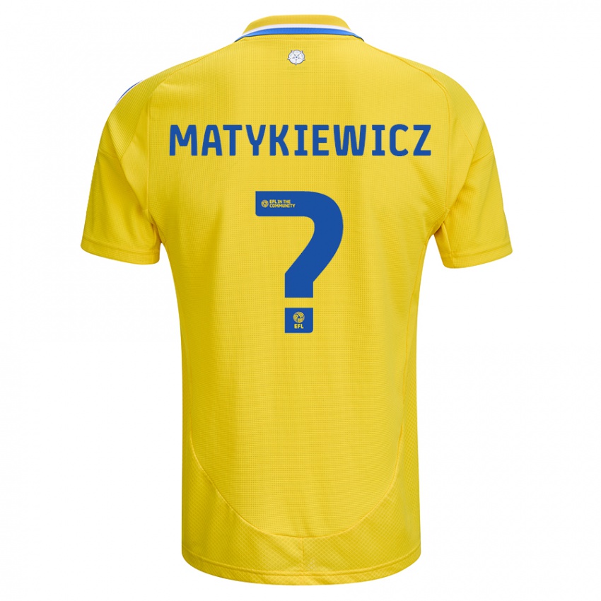 Niño Camiseta Luke Matykiewicz #0 Amarillo Azul 2ª Equipación 2024/25 La Camisa