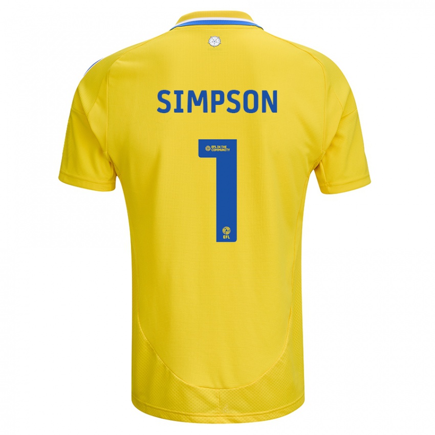 Niño Camiseta Carrie Simpson #1 Amarillo Azul 2ª Equipación 2024/25 La Camisa