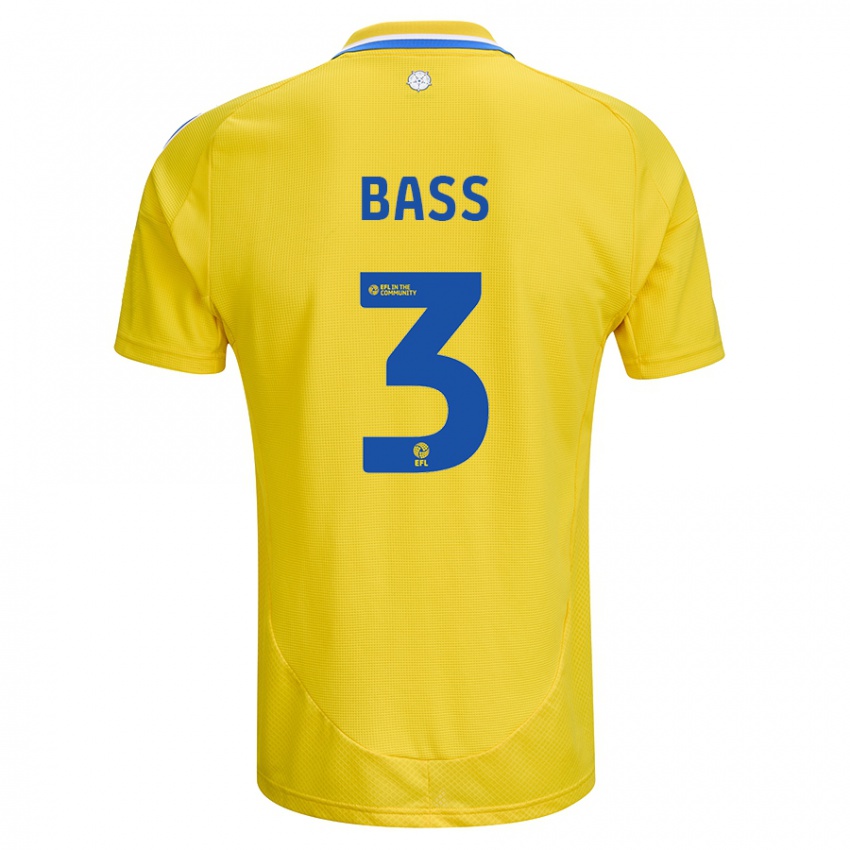 Niño Camiseta Rebekah Bass #3 Amarillo Azul 2ª Equipación 2024/25 La Camisa