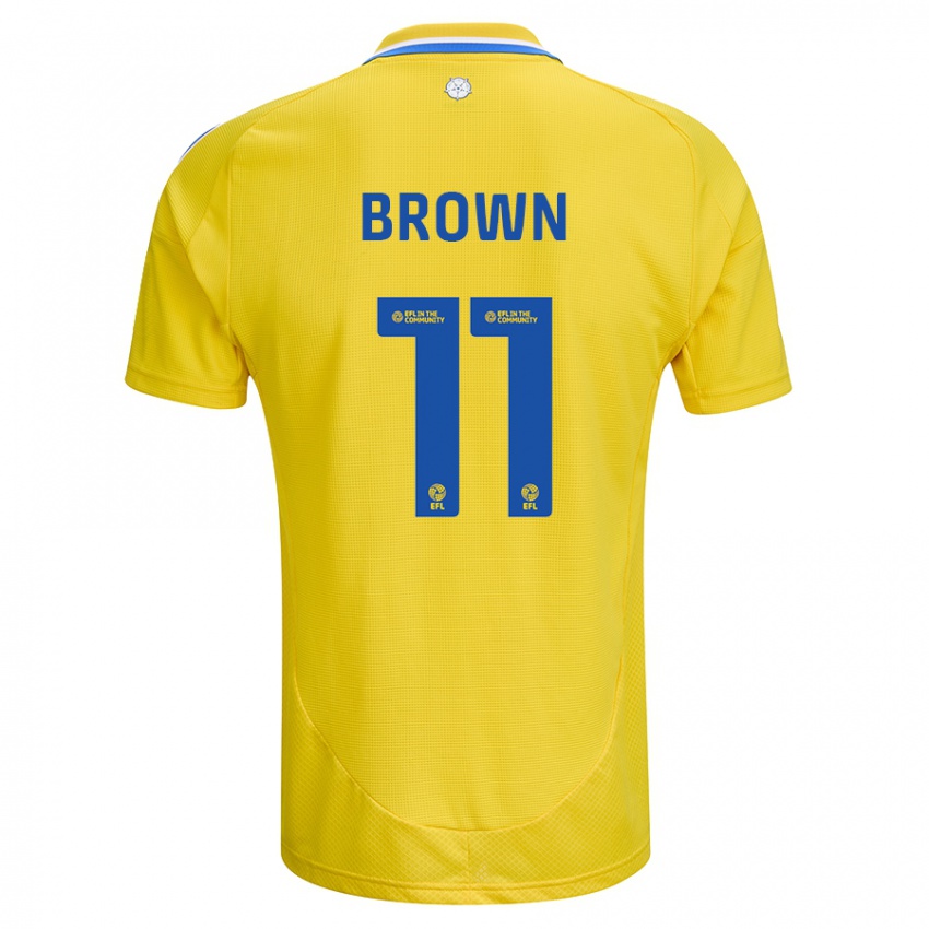 Niño Camiseta Abbie Brown #11 Amarillo Azul 2ª Equipación 2024/25 La Camisa