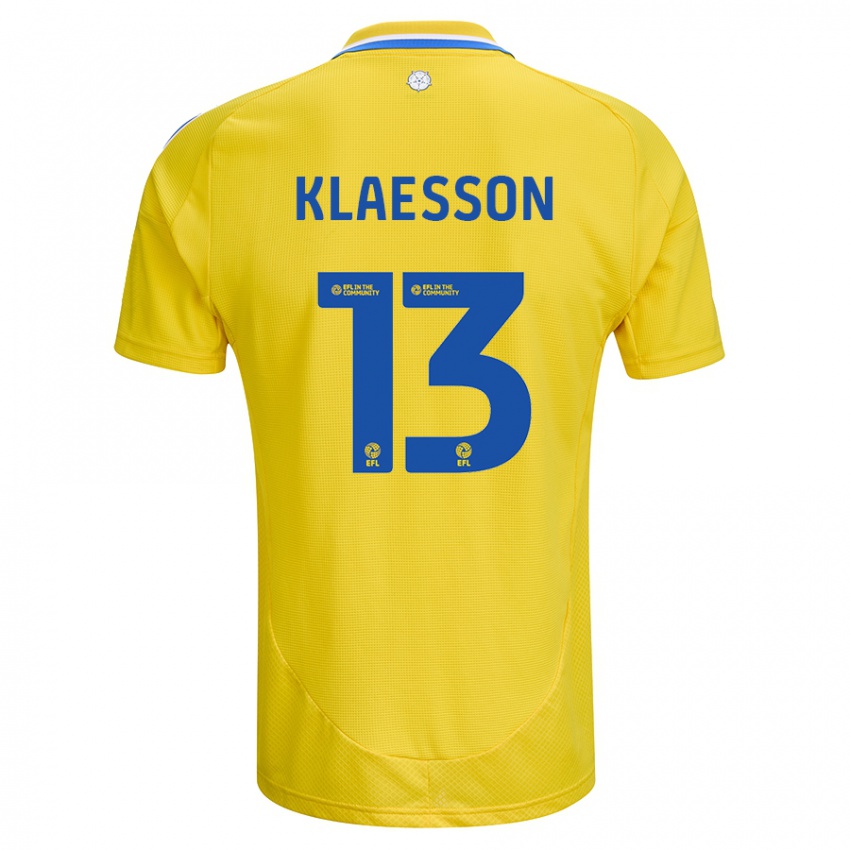 Niño Camiseta Kristoffer Klaesson #13 Amarillo Azul 2ª Equipación 2024/25 La Camisa