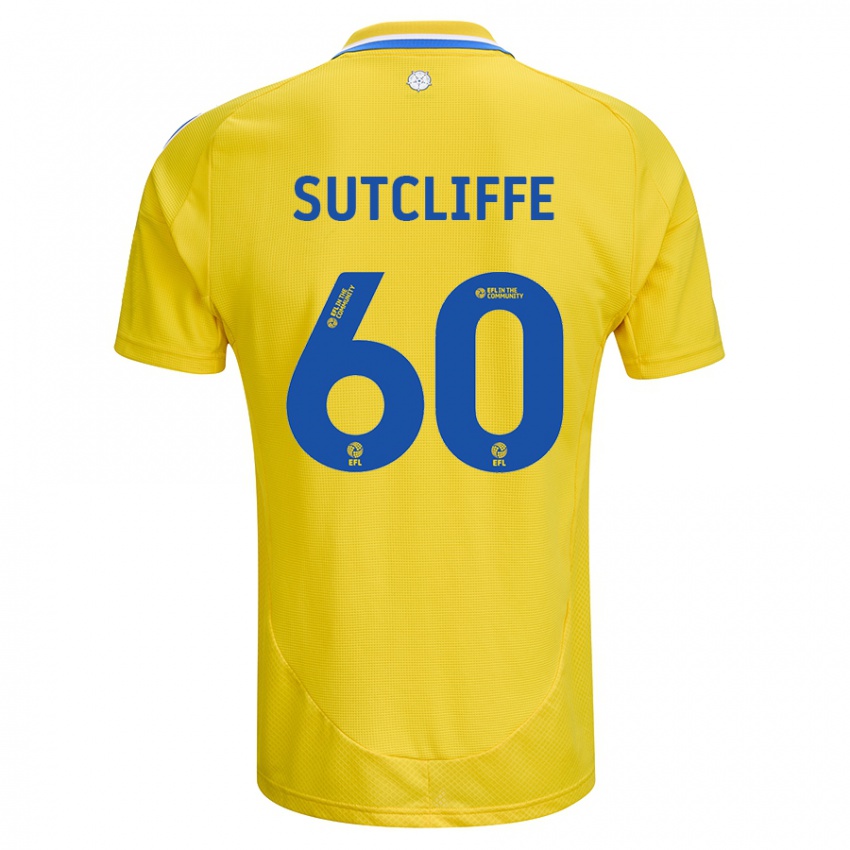 Niño Camiseta Harvey Sutcliffe #60 Amarillo Azul 2ª Equipación 2024/25 La Camisa