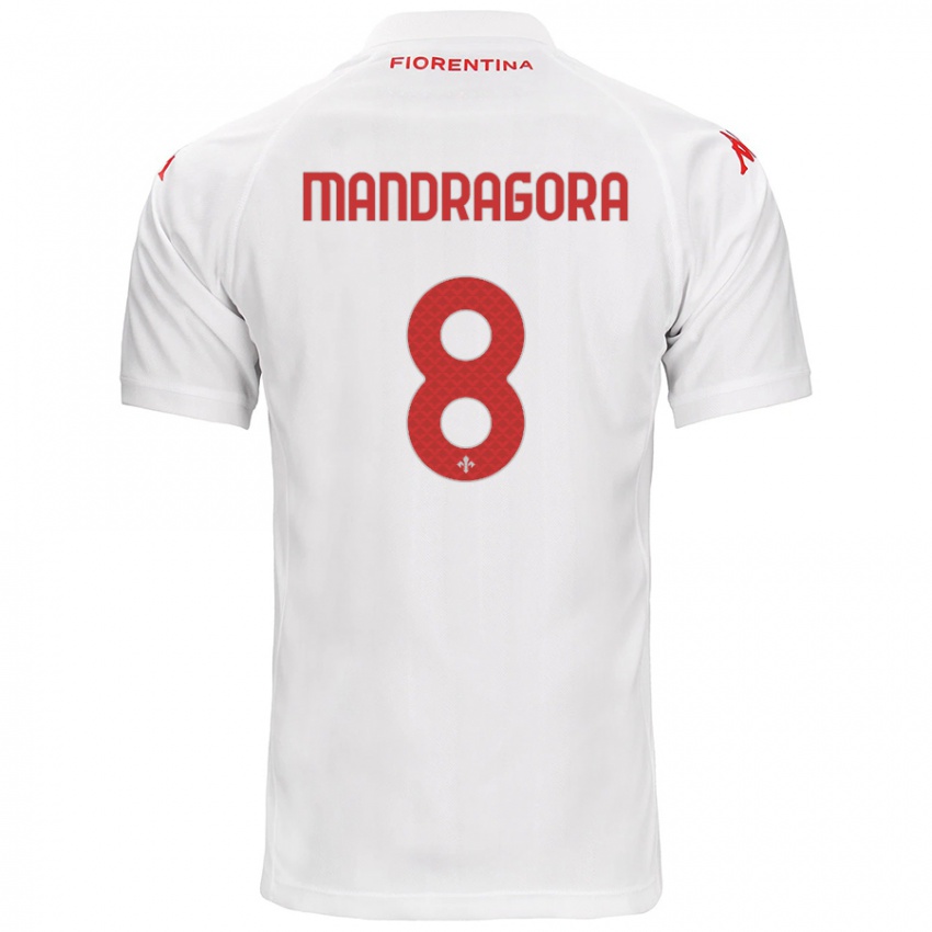 Niño Camiseta Rolando Mandragora #8 Blanco 2ª Equipación 2024/25 La Camisa