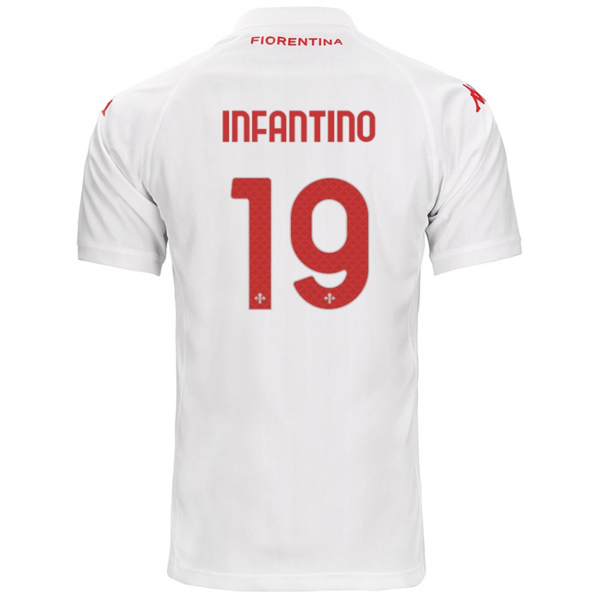 Niño Camiseta Gino Infantino #19 Blanco 2ª Equipación 2024/25 La Camisa