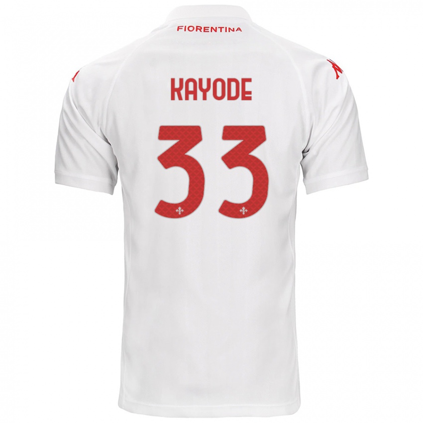 Niño Camiseta Michael Kayode #33 Blanco 2ª Equipación 2024/25 La Camisa