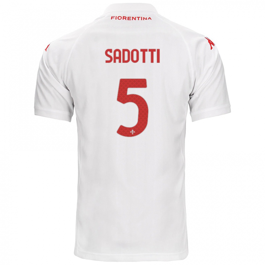 Niño Camiseta Edoardo Sadotti #5 Blanco 2ª Equipación 2024/25 La Camisa