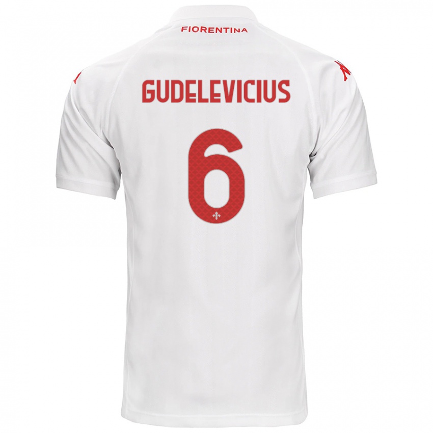 Niño Camiseta Ernestas Gudelevicius #6 Blanco 2ª Equipación 2024/25 La Camisa